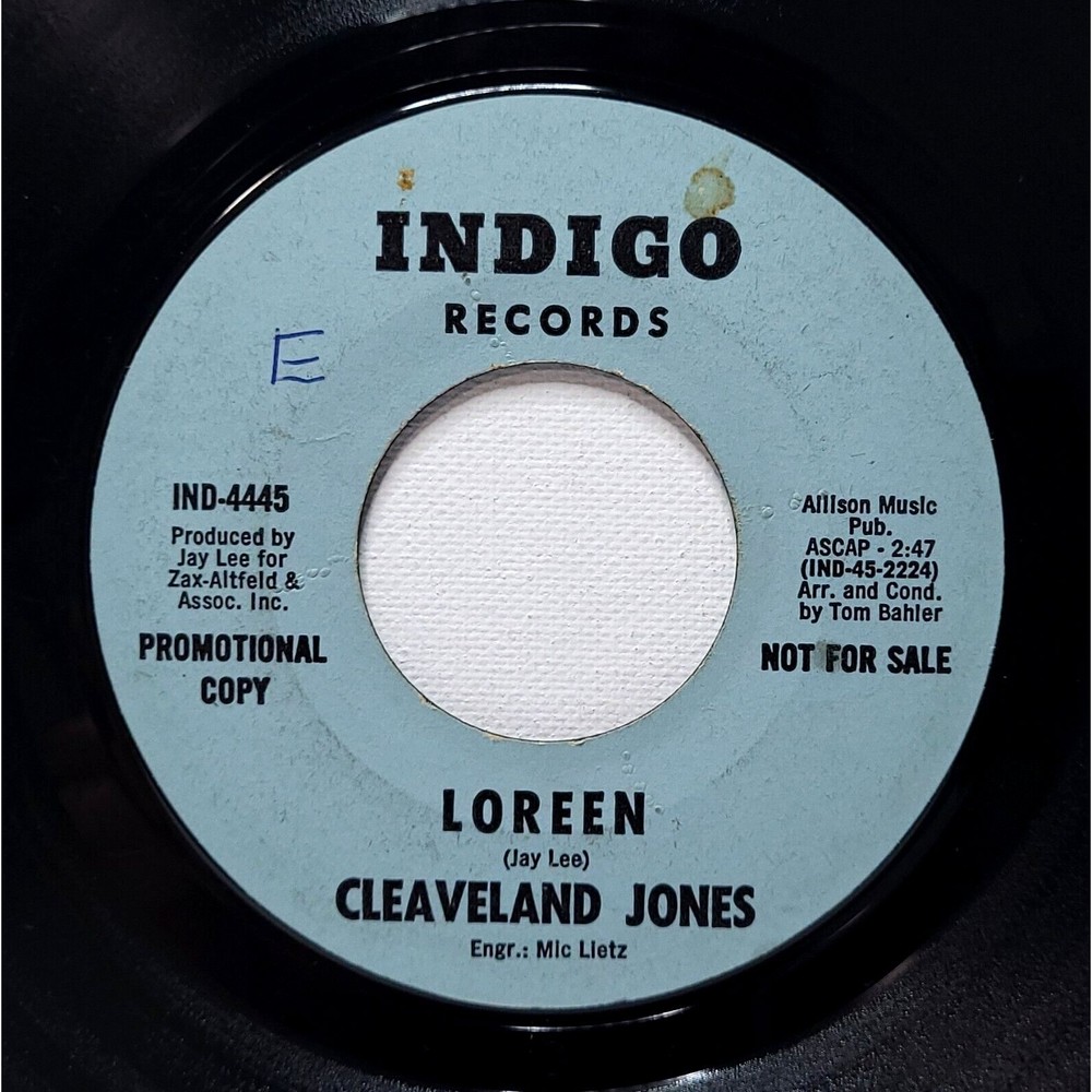 Cleaveland Jones Vinyl 45 Promo Loreen / Loreen on Indigo VG Pop Vocal